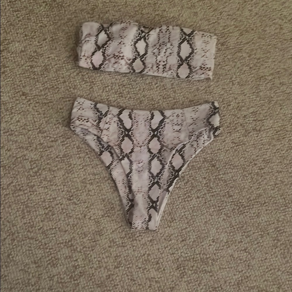 Snakeskin Print Bikini Set